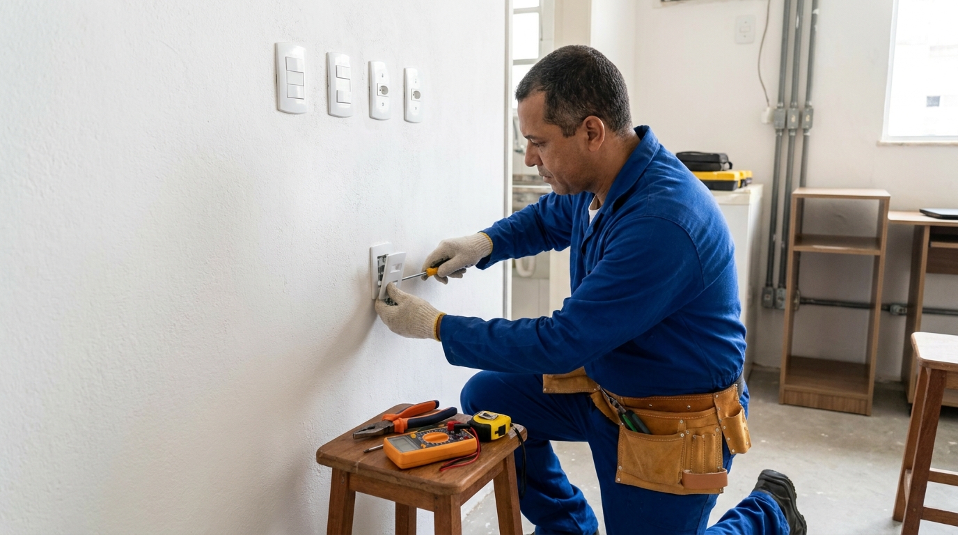 Instalacao de tomada e interruptor profissional em João Pessoa‑PB