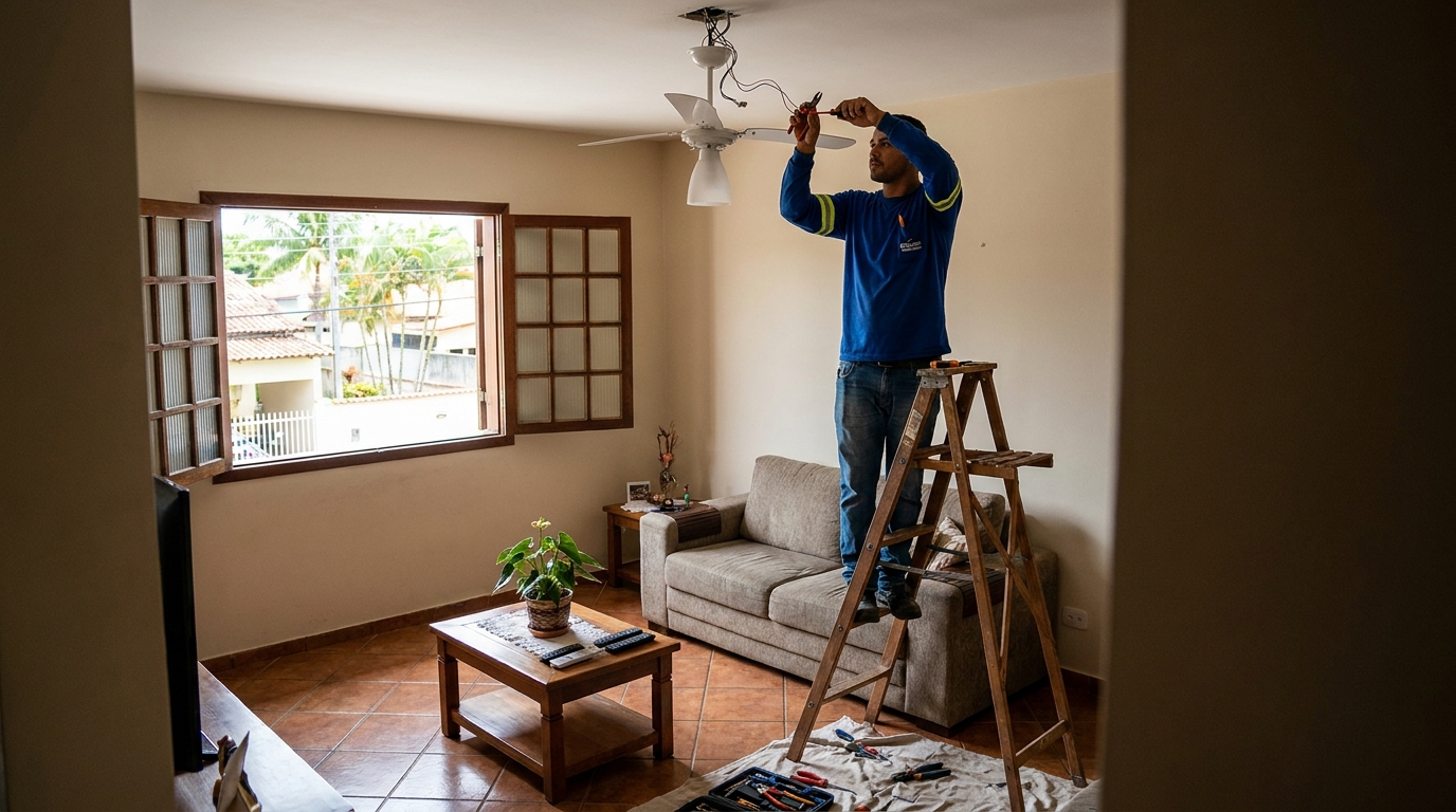 Instalacao de ventilador de teto profissional em João Pessoa‑PB