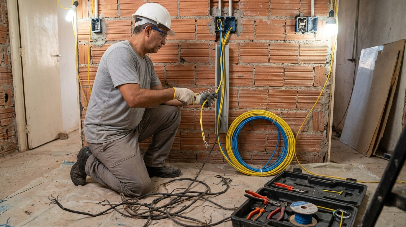 Troca de fiacao eletrica residencial em João Pessoa‑PB